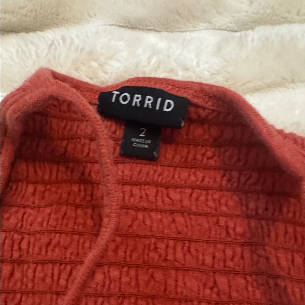 Torrid Smocked Swing Tunic Top Rust Orange Size 2 Plus Size - Picture 2 of 3
